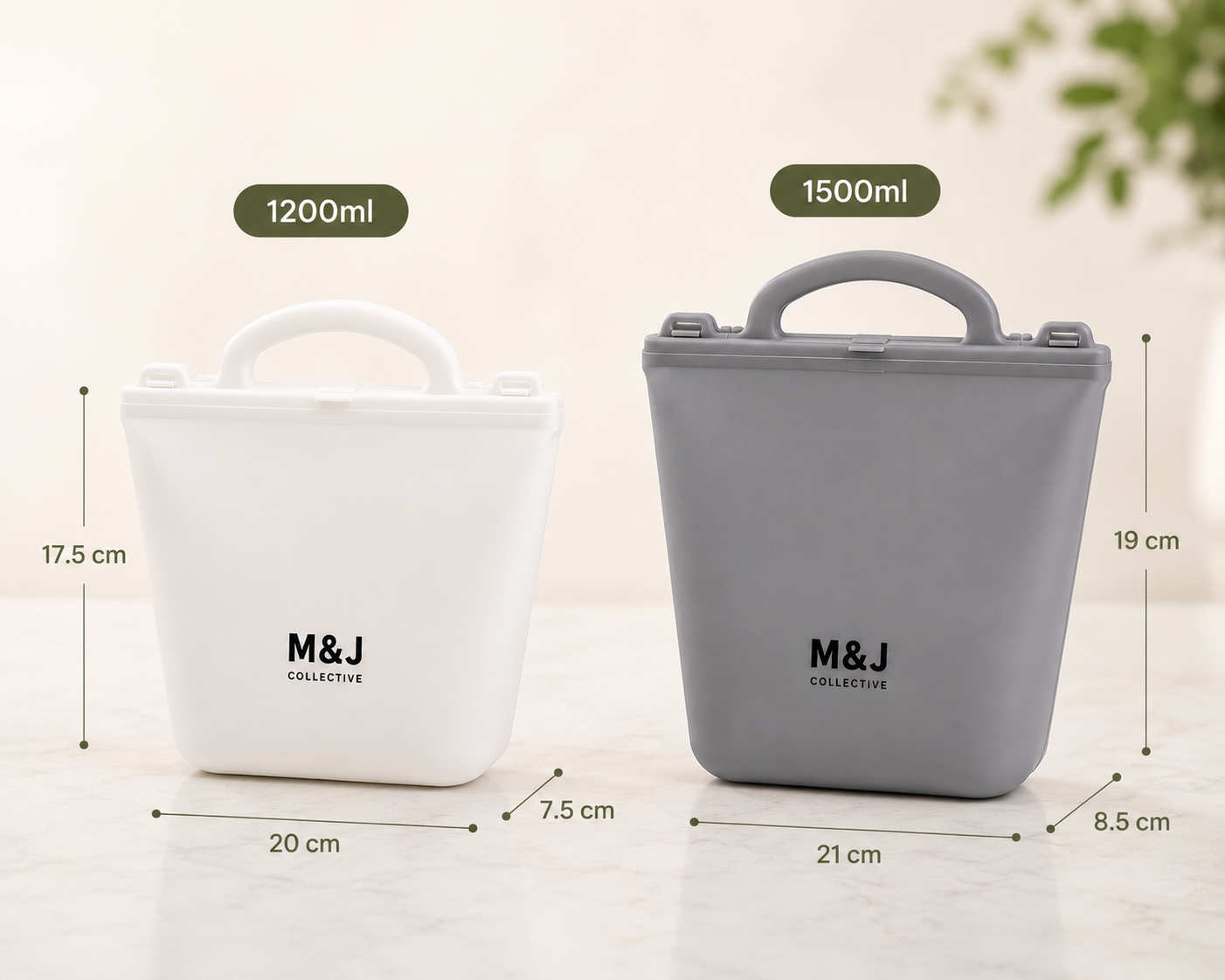 Reusable Silicone Food Storage Bags – White & Gray | 2-Pack