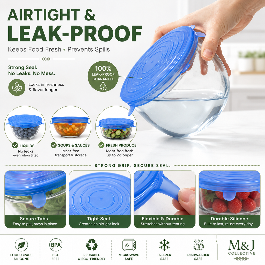 Premium Reusable Silicone Stretch Lids